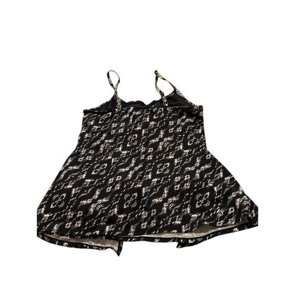 Miraclesuit Labyrinth Knot Tankini Top Black White Ikat Print Women Size 16 Swim - Picture 4 of 8